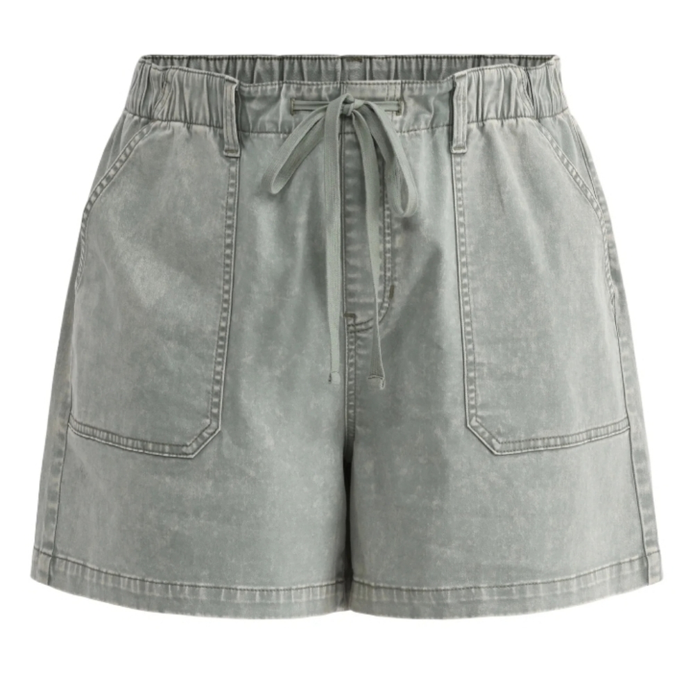 Terra & Sky Women’s Plus Size Pull On Denim Shorts Sage Wash Green 2X (20W-22W) - Picture 4 of 11